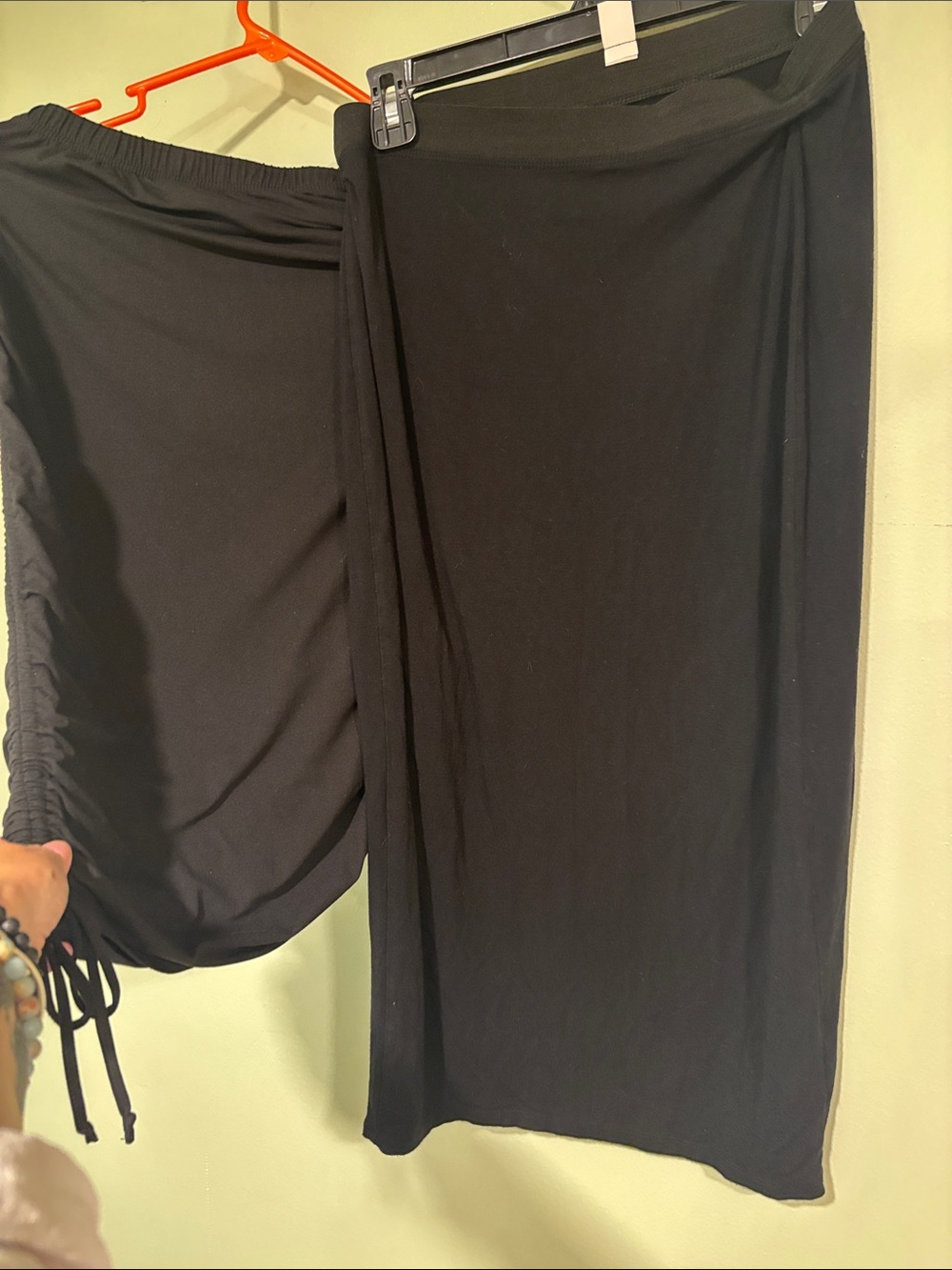 Women’s Skirts  Black Ruched with drawstring tie and Straight below knee pencil